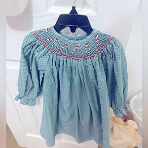 Candy Cane Smocked. Hand made. Precious on.